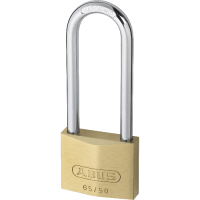 ABUS 65 Series  Long Shackle Padlock 50mm Keyed Alike 6504 80mm Shackle 65/50HB80  - Brass