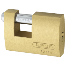 ABUS 82 Series Brass Sliding Shackle Shutter Padlock 70mm Keyed To Differ 82/70  - Hardened Steel