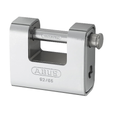 ABUS 92 Series Steel Clad Brass Sliding Shackle Shutter Padlock 78mm Keyed To Differ 92/80  - Hardened Steel