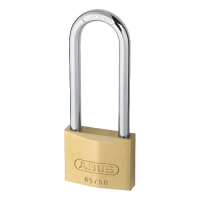 ABUS 65 Series  Long Shackle Padlock 50mm Keyed Alike 504 80mm Shackle 65/50HB80  - Brass