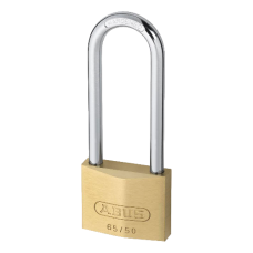 ABUS 65 Series  Long Shackle Padlock 50mm Keyed Alike 504 80mm Shackle 65/50HB80  - Brass