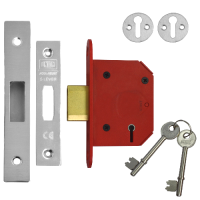 UNION J2105 StrongBOLT 5 Lever Deadlock 64mm Keyed To Differ  - Stainless Steel