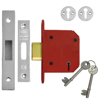 UNION J2105 StrongBOLT 5 Lever Deadlock 75mm Keyed To Differ  - Stainless Steel