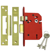 UNION J2203 StrongBOLT 3 Lever Sashlock 75mm Keyed To Differ  - Polished Brass