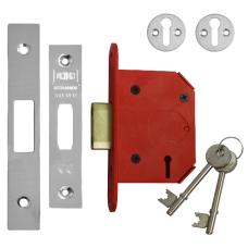 UNION J2103 StrongBOLT 3 Lever Deadlock 64mm Keyed To Differ  - Stainless Steel