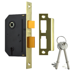 UNION J-ES-SL Essential 3 Lever Sashlock 64mm Keyed To Differ  - Polished Brass