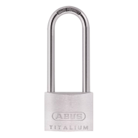 ABUS Titalium 64TI Series Long Shackle Padlock 50mm Keyed To Differ 80mm Shackle 64TI/50HB80  - Silver