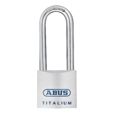 ABUS Titalium 80TI Series Long Shackle Padlock 40mm Keyed To Differ 40mm Shackle 80TI/40HB40  - Silver