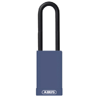 ABUS 74HB Series Long Shackle Lock Out Tag Out Coloured Aluminium Padlock  - Blue