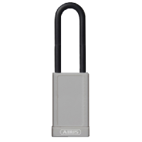 ABUS 74HB Series Long Shackle Lock Out Tag Out Coloured Aluminium Padlock  - Grey