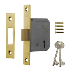 ERA 472 & 572 3 Lever Deadlock 64mm Brass Carded - Polished Brass