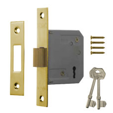 ERA 472 & 572 3 Lever Deadlock 75mm Brass  - Polished Brass