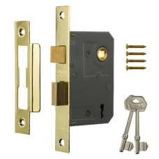 ERA 473 & 573 3 Lever Sashlock 75mm Brass  - Polished Brass