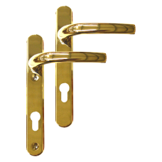 Greenteq Alpha 92 Lever/Lever UPVC Furniture - 220mm Backplate  - Gold