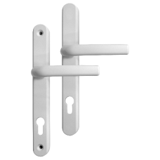 Greenteq Alpha 92 Lever/Lever UPVC Furniture - 250mm Backplate  - White