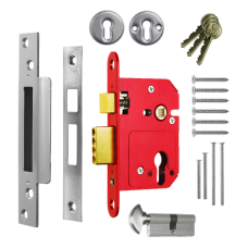 ERA 234 Fortress BS Euro Keyless Egress Key & Turn Sashlock With Cylinder 64mm PC KD  - Chrome Plated