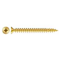 RAPIERSTAR Sharp Point Wood Screw - Countersunk 3.5mm x 30mm YP Qty 200 - Yellow Passivate