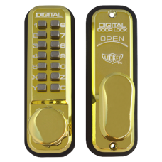 LOCKEY 2430 Series Digital Lock Without Holdback  - Polished Brass