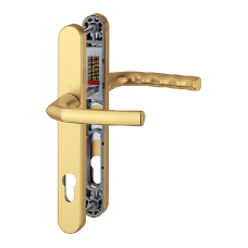 HOPPE Birmingham 92mm UPVC Lever Door Furniture 215mm Screw Centers 1117/3810N 92mm Centres  - Gold