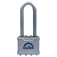 SQUIRE Vulcan Long Boron Shackle Padlock Key Locking 40mm - Blue & Silver