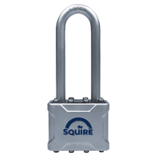 SQUIRE Vulcan Long Boron Shackle Padlock Key Locking 40mm - Blue & Silver