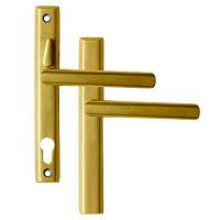 LOXTA Stealth Double Locking Lever Handle (Blank External) - 211mm 92PZ  - Polished Gold