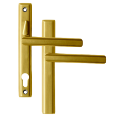 LOXTA Stealth Double Locking Lever Handle (Blank External) - 211mm 92PZ  - Polished Gold