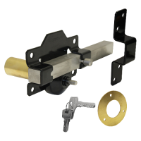 A PERRY Single Locking Long Throw Gate Lock 70mm Single Locking - Black