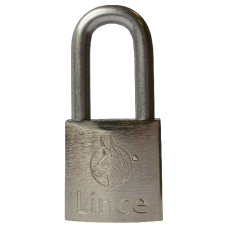 LINCE Nautic Brass Body Corrosion Resistant Long Shackle Padlock 30mm - Stainless Steel