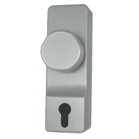 EXIDOR 302EA Knob Operated Outside Access Device Without Cylinder  - Silver Enamelled