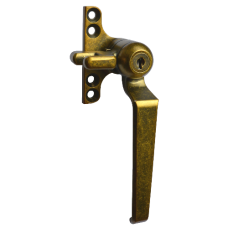 STEEL WINDOW FITTINGS B195 Key Locking Window Handle Right Handed  - Antique Brass