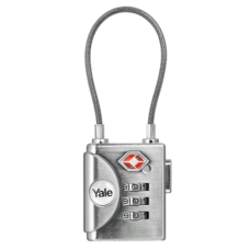 YALE YTP3 TSA Soft Shackle Combination Padlock  - Silver