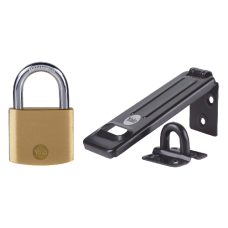 YALE Steel Hasp & Brass Padlock 120mm Hasp & 40mm Padlock