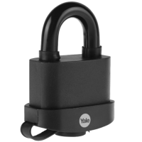 YALE Y220B High Security Open Shackle Weatherproof Padlock 71mm Pack of 1 - Black