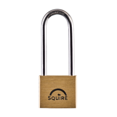 SQUIRE Lion Brass Long Shackle Padlock with Stainless Steel Shackle 40mm