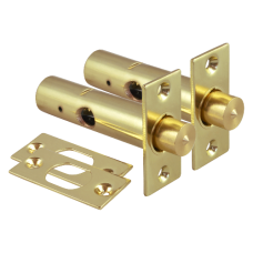 ERA 838 Door Security Bolt - Key 60mm Pair + Key  - Polished Brass