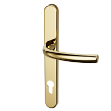 HOPPE Suited Lever Handle 240mm Backplate With 92mm Centres AR7550 3492 50021394 - Polished Brass