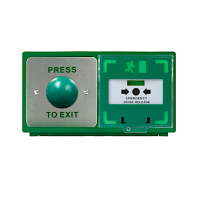 ICS Dual Unit MCP110 Call Point With Dome Exit Button Horizontal DBB-H-04-110-H - Green