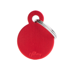 SILCA My Family Round Disc ID Tag With Split Ring Small - Red