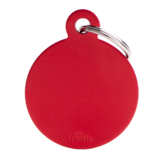 SILCA My Family Round Disc ID Tag With Split Ring Large - Red