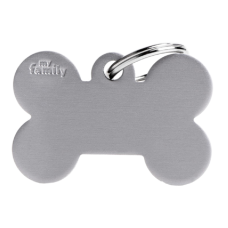 SILCA My Family Bone Shape ID Tag With Split Ring Large - Grey