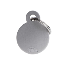 SILCA My Family Round Disc ID Tag With Split Ring Small - Grey