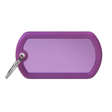 SILCA My Family Military Luggage ID Tag With Split Ring & Rubber Edging - Purple