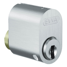 EVVA ICS SKA External Scandinavian Oval Cylinder Keyed To Differ 003EI Keyed To Differ - Nickel Plated