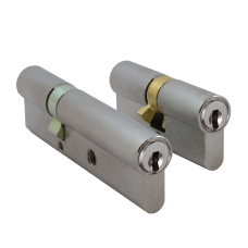 EVVA ICS L111 & S363 Keyed Alike Banham Cylinders Keyed To Differ Set 003EI Keyed Alike Pair - Nickel Plated