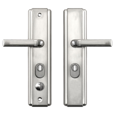 HOOPLY 5586 Square Backplate Lever Handles 68mm Centres Right Hand - Chrome Plated