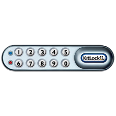 CODELOCKS KL1000 Horizontal Battery Operated Digital Cabinet Lock Left Hand - Silver Grey