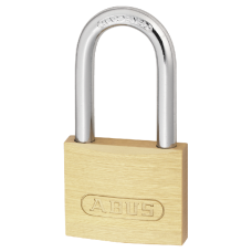 ABUS 713 Series Brass Long Shackle Padlock 40mm Long Shackle Keyed To Differ - Hardened Steel