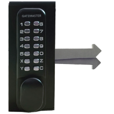 GATEMASTER SGLDS Single Sided Sliding Digital Gate Lock 40mm Frame Left Hand SGLDS40L - Black