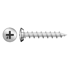 RAPIERSTAR Sharp Point Screws With Shallow Pan Head For Non-Reinforced UPVC 4.3mm x 25mm Qty 1000 - Zinc Plated